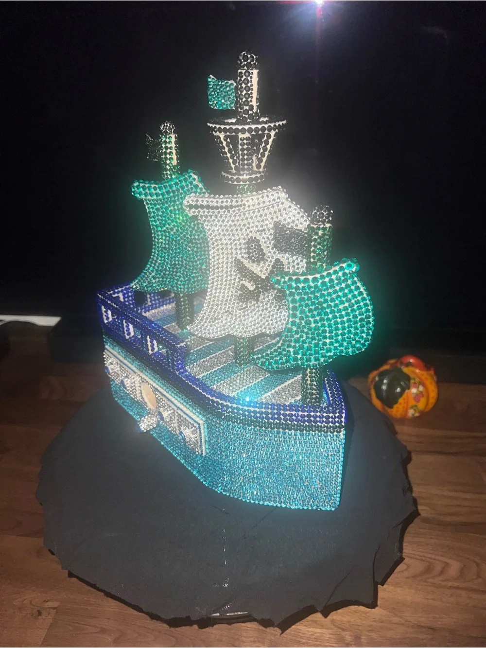 Novelty Austrian Crystal Ship Birdhouse- Handmade - Picture 7 of 7